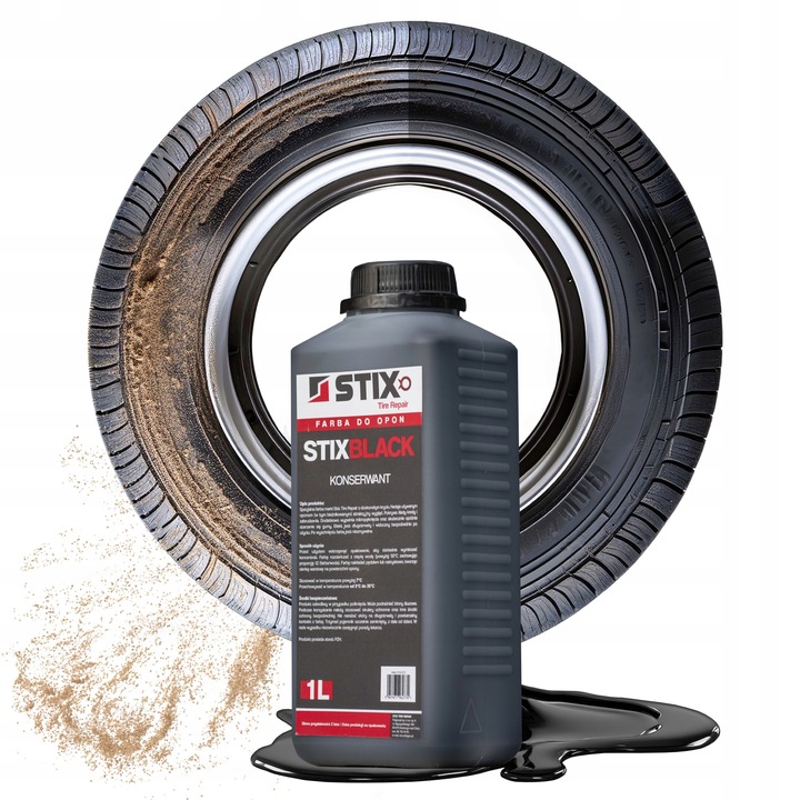 CZERNIDŁO FARBA IMPREGNAT 1L DO KONSERWACJI OPON STIX - KONCENTRAT 1000ML
