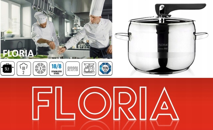 SZYBKOWAR GARNEK CIŚNIENIOWY TURECKI STAL GAZ INDUKCJA 5LT