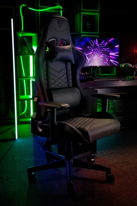 Fotel Gamingowy Biurowy Ekoskóra Regulowany Sense7