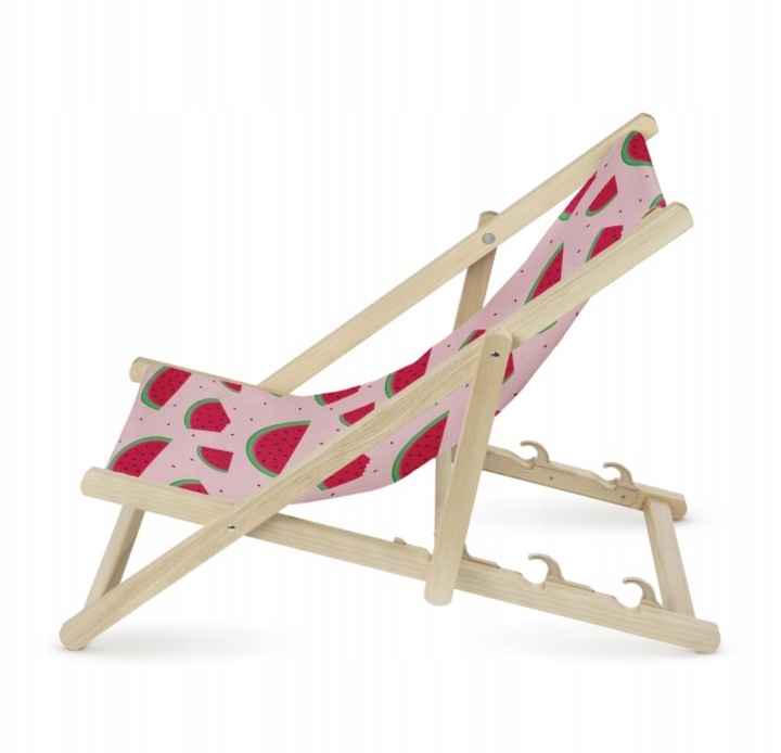LEŻAK DZIECIĘCY DREWNIANY SUMMER TIME Wielokolorowy z Regulowanym Oparciem