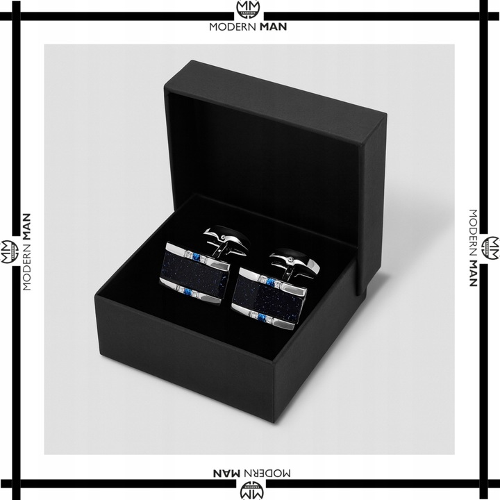 SPINKI DO MANKIETÓW MĘSKIE SREBRNE DO KOSZULI ELEGANCKIE PUDEŁKO PREZENT