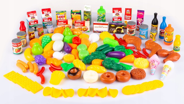 KINDERPLAY PLASTIKOWE WARZYWA OWOCE DO KUCHNI DLA DZIECI 120 elementów