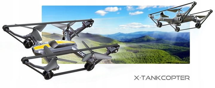 Zabawka Xerall TANKCOPTER 2.4GHz Quadcopter-Czołg Dron, HD FPV