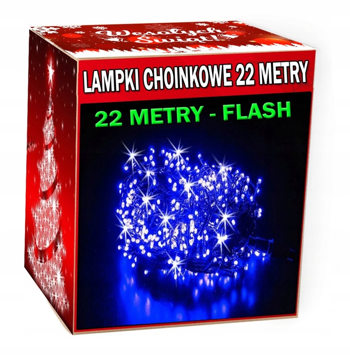 LAMPKI CHOINKOWE 300LED FLASH 22 METRY ZEWNĘTRZNE
