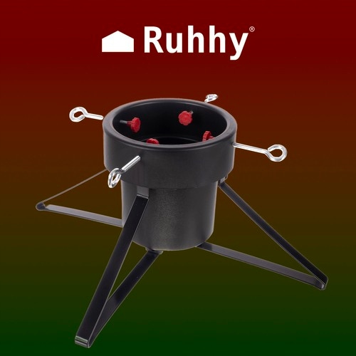 Stojak na choinkę Ruhhy 22306 z pojemnikiem na wodę, czarny, stabilny