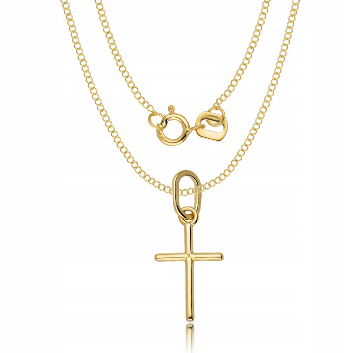 Złoty Łańcuszek z Krzyżykiem 585 Chrzest Komunia Grawer