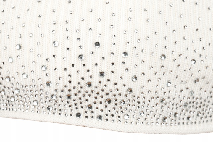 PETERSON Klasyczna czapka damska zimowa fasonu slouchy wzór z dżetów