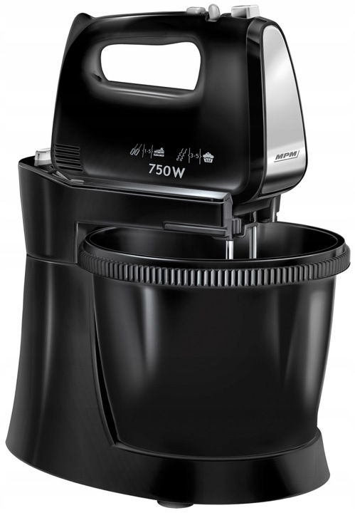 Mikser z misą MPM MMR-20Z/C 750W 5 prędkości Funkcja Turbo Obrotowa misa 3l