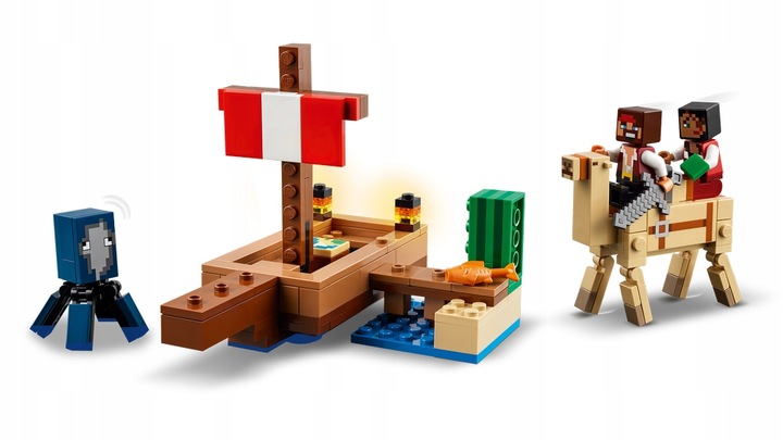 LEGO MINECRAFT 21259 Statek Piracki Figurki Wielbłąd Zestaw Klocki + Torba