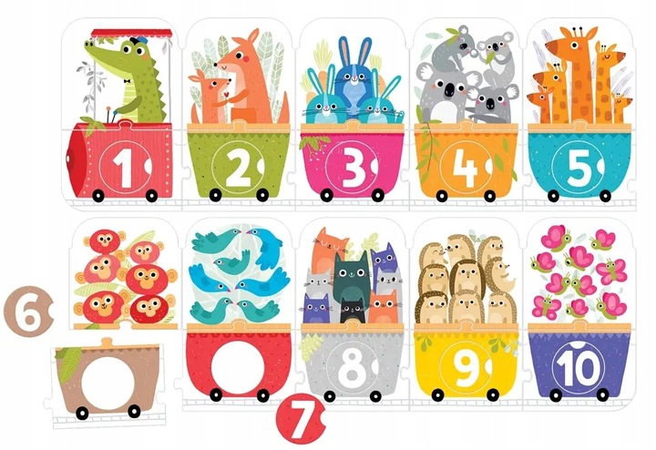 nauka liczenia Puzzle z dziurką CzuCzu Pociąg do liczenia 30 el.