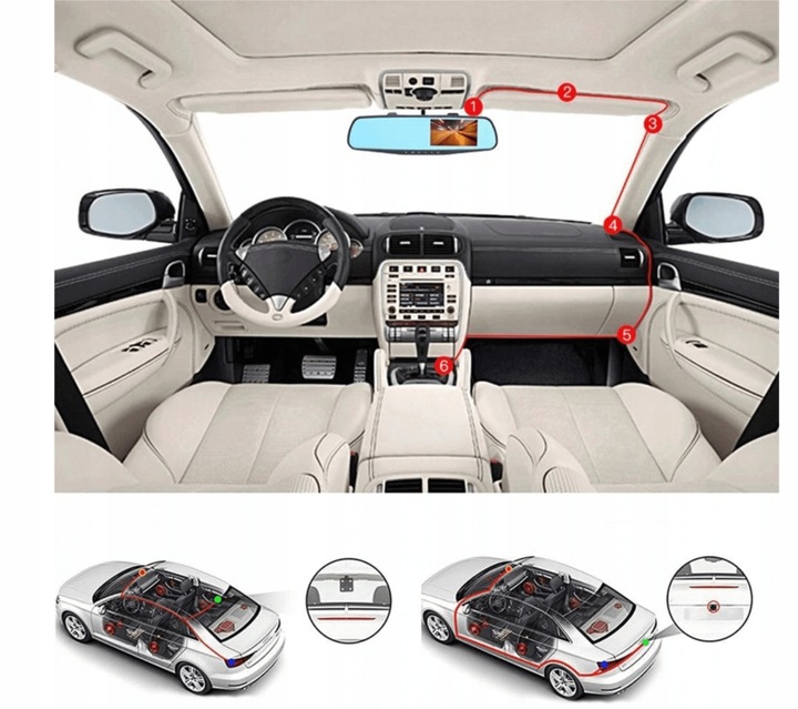 WIDEOREJESTRATOR KAMERA COFANIA LUSTERKO FULL HD