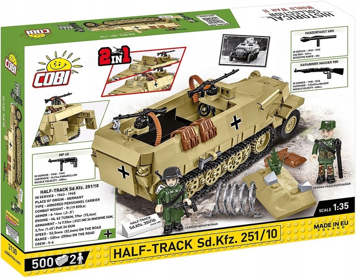Klocki COBI 3130 transporter opancerzony Half-Track Sd.Kfz. 251/10