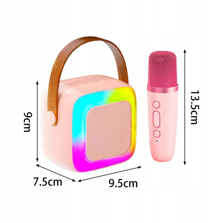 2 MIKROFONY USB JACK GŁOŚNIK PRZENOŚNY ZESTAW DO KARAOKE RGB BLUETOOTH