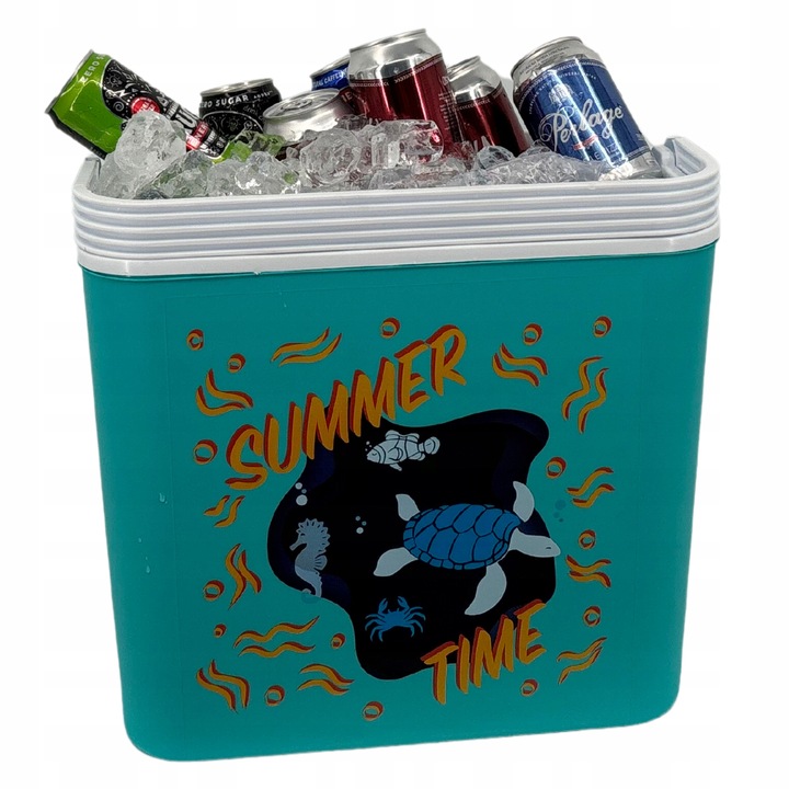 Przenośna LODÓWKA TURYSTYCZNA 24L na Wkłady Mrożące, SOLIDNY uchwyt