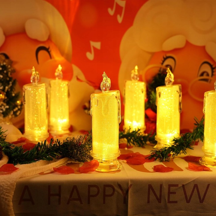 8szt ŚWIECE ŚWIECZKA OZDOBNA WKŁAD DO ZNICZY 15cm LED NA BATERIE W ZESTAWIE