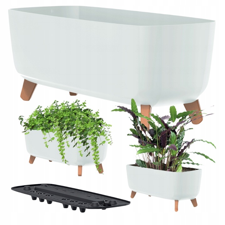 Doniczka na nóżkach Gracia Case DGCL400 Biała