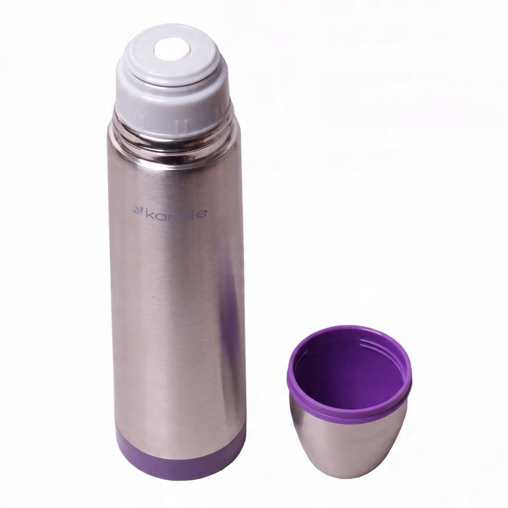 KUBEK TERMICZNY TERMOS STALOWY 100% SCZELNY pojemny bidon KAMILLE 1l