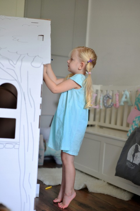 DOMEK Z TEKTURY tekturowy do malowania kartonowy