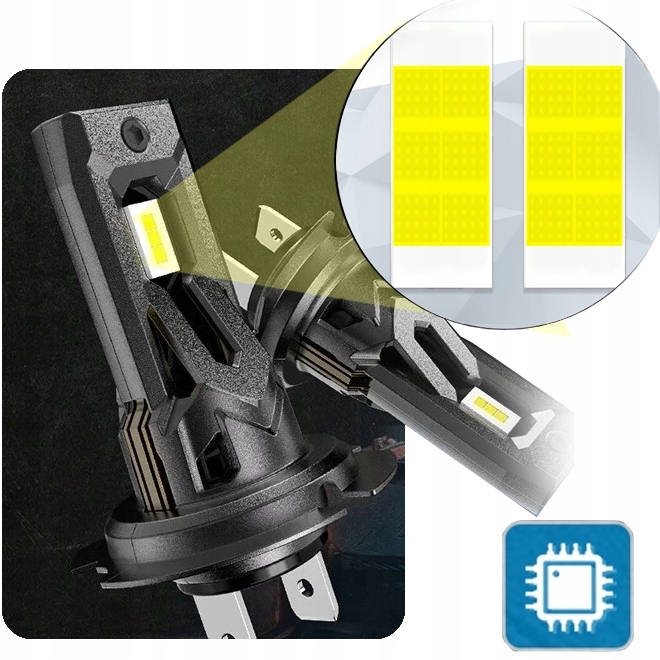 Żarówki H7 LED CSP biała 6500K 1do1 12V CANBUS CAN MOCNE WIECEJ ŚWIATŁA