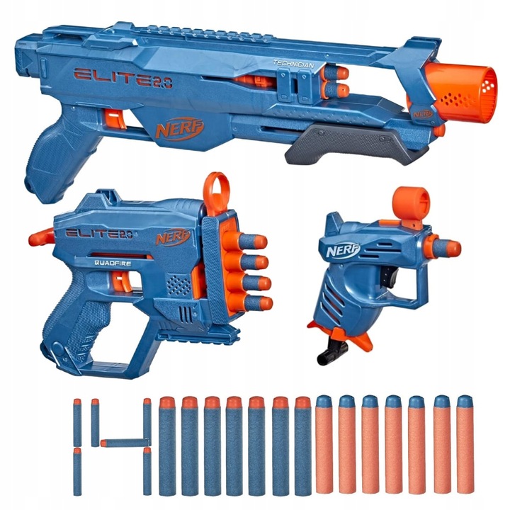 ZESTAW NERF ELITE 2.0 3 WYRZUTNIE PISTOLET KARABIN SHOTGUN I STRZAŁKI