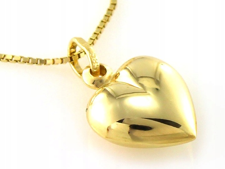 Złota zawieszka 585 gładkie serduszko bez kamieni idealne na prezent modny