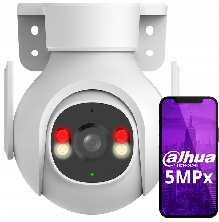 Kamera WiFi Dahua 5Mpx 3K P5B-PV Zewnętrzna Obrotowa DualLight Autotracking