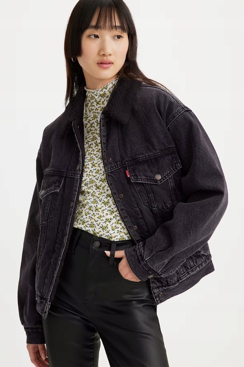 Damska kurtka Levi's dżinsowa z podszewką ze sztucznego futra | R. XS