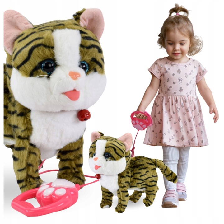 KOTEK INTERAKTYWNY NA SMYCZY MIAUCZY CHODZI GRA