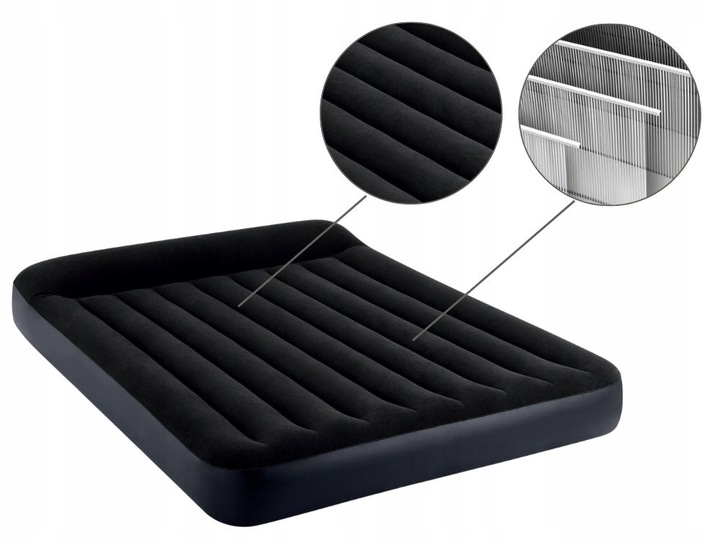 Materac Dmuchany Dwuosobowy Welurowy Łóżko Intex 64143 z Pompką MODEL 2024