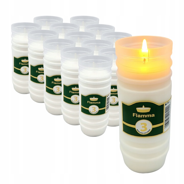 Wkłady do Zniczy Parafinowe Całoroczne Znicze 3 Dni 72 h Wersja Jesienna