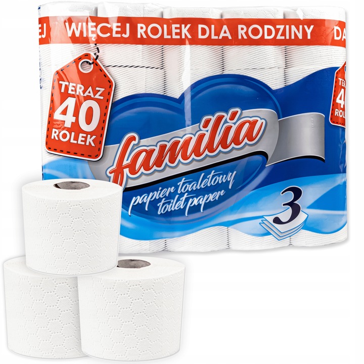 Papier toaletowy Familia 3 warstwy Celuloza 40 ROL