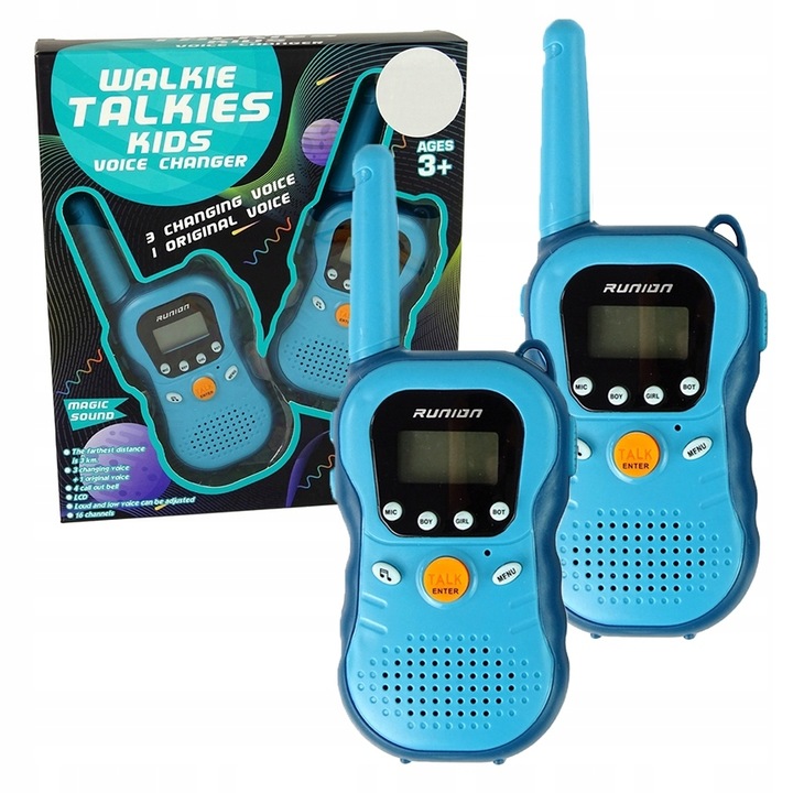 WALKIE TALKIE KRÓTKOFALÓWKI dla dzieci DUŻY ZASIĘG 3km LCD ZESTAW Łoki Toki
