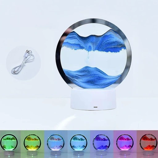 SZKŁO 3D MALOWANIE PIASKIEM KLEPSYDRA OBRÓT O 360° ŚCIEMNIANIE DOTYKOWE