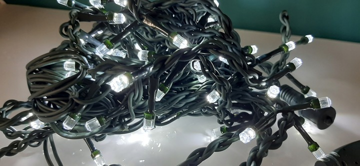 Sople 440 LED Girlanda Biała Zimna Flash Zewnętrzna IP44 31,7m gruby przewó