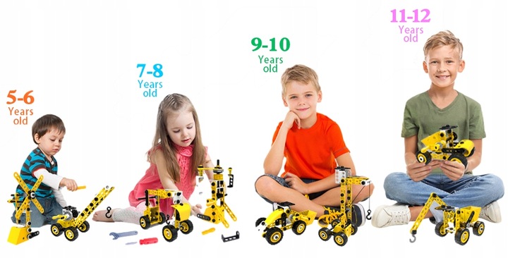 Klocki Konstrukcyjne Zestaw kreatywny XXL POJAZDY DO SKRĘCANIA 112 el 10w1