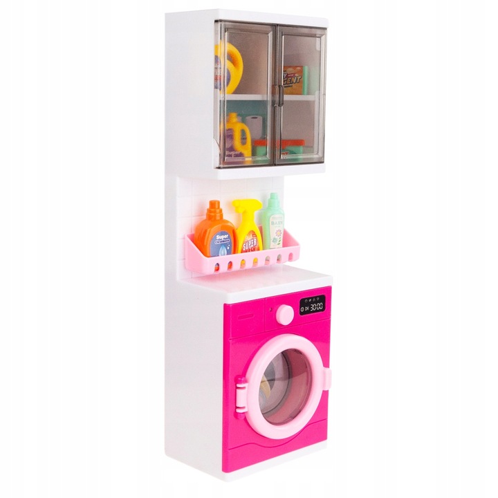 ŁAZIENKA Z AKCESORIAMI PRYSZNIC WC PRALKA ZESTAW ŁAZIENKOWY DLA DZIECI