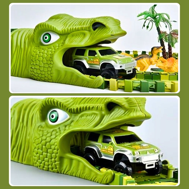 MEGA TOR WYŚCIGOWY DINO PARK DINOZAURÓW 169 EL DINOZAURY SAMOCHODZIK TOR