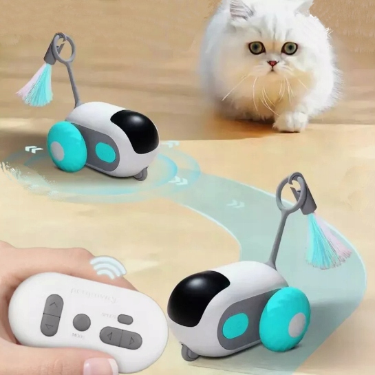 ZDALNIE STEROWANA ZABAWKA POJAZD MYSZ DLA KOTA INTERAKTYWNA NA PILOT AUTO