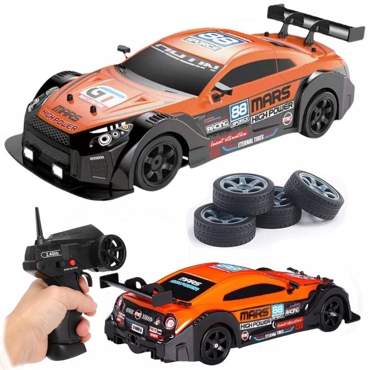 Samochód Zdalnie Sterowany Duży Auto Na Pilota RC Do Driftu Led Dym 4x4 GTR