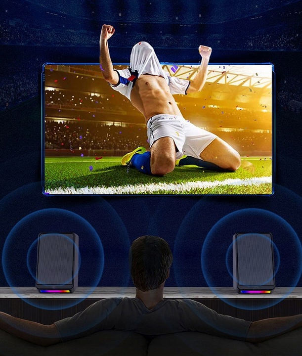 MOZOS Mini S4 głośniki komputerowe do laptopa telewizora stereo LED RGB USB