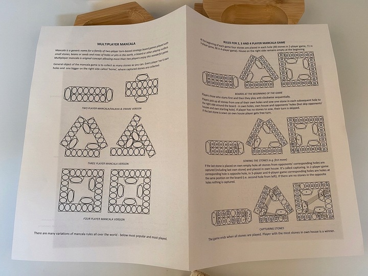 MANKALA UNIWERSALNA - DLA 2-3-4 GRACZY - DREWNIANA