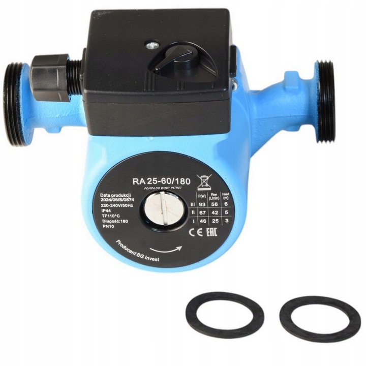 POMPA OBIEGOWA RA 25/60 180 CYRKULACYJNA DO CENTRALNEGO OGRZEWANIA C.O CWU