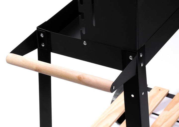 NA MAJÓWKĘ Grill Ogrodowy Węglowy Duży Na Kołach Mobilny Drewniane Półki