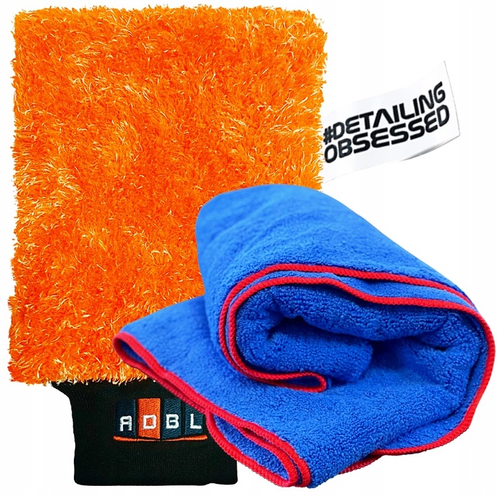 ZESTAW DO MYCIA AUTA rękawica z mikrofibry + ręcznik do osuszania + szampon