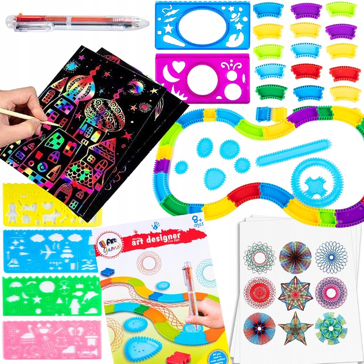 Spirograf Zestaw Do Rysowania 3D Dla Dzieci Szablony Gratis Kreatywna