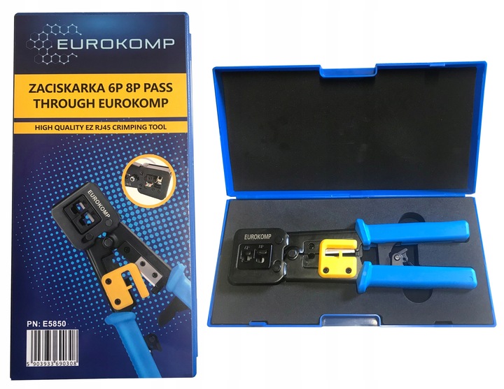 Zaciskarka 6P 8P wtyków przelotowych RJ45 PRASKA