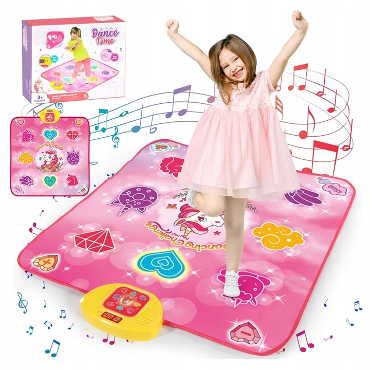 JEDNOROŻEC MATA DO TAŃCA MUZYCZNEGO DLA DZIECI 5 TRYBÓW 3 POZIOMY 100x87cm