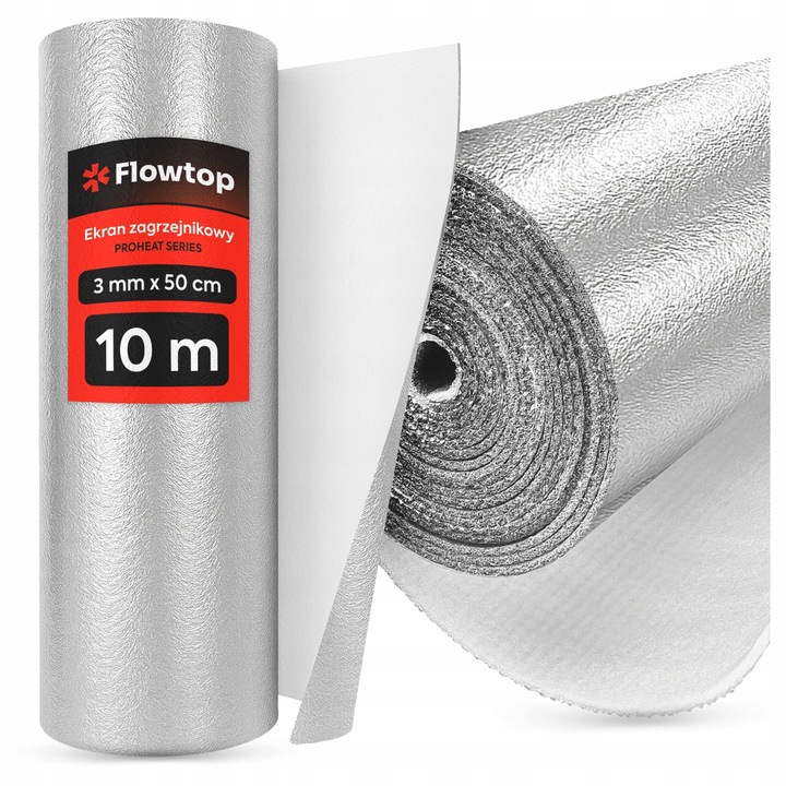 Ekran Zagrzejnikowy 10m Mata Pianka Aluminiowa Izolacyjna Odbija Ciepło Alu