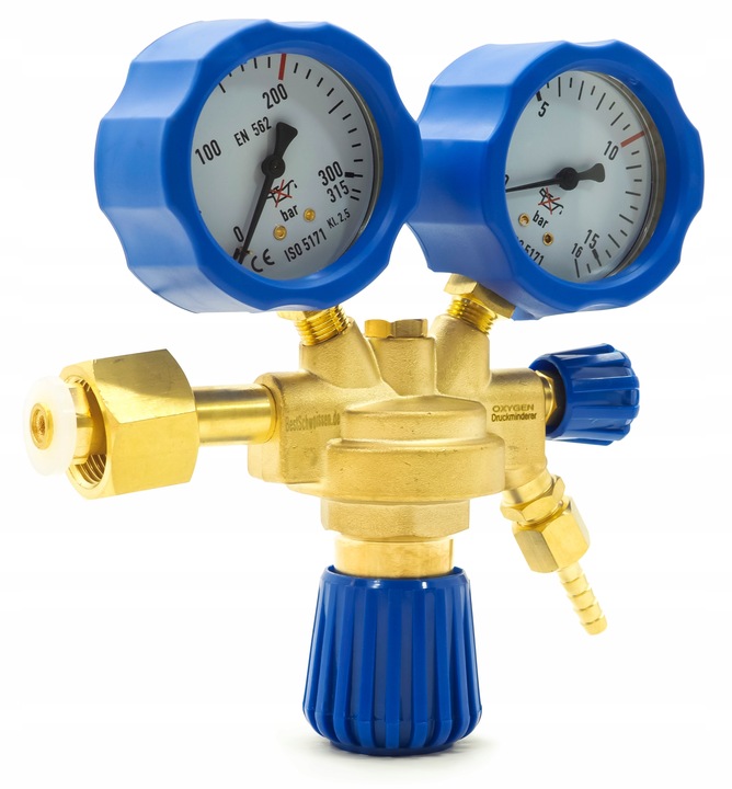 Reduktor butlowy TLEN 2 manometry do tlenu O2 BestSchweissen.de OXYGEN