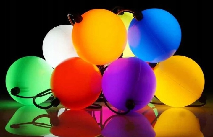 LAMPKI CHOINKOWE KULE DUŻE 10 led lampiony bombki z łączeniem kolorowe 5 cm